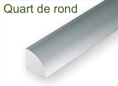 Plastique Profilés Quart de rond