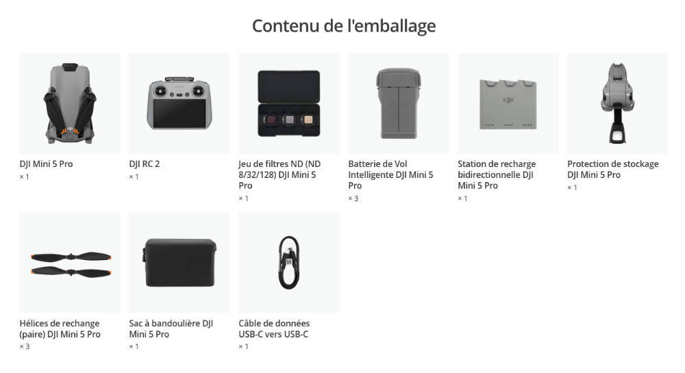 Contenu du produit
