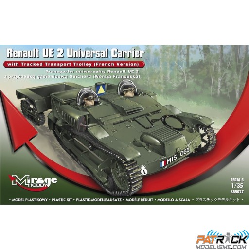 1/35e Mirage Hobby Renault transporteur universel UE 2 avec remorque chenillée (Version française)