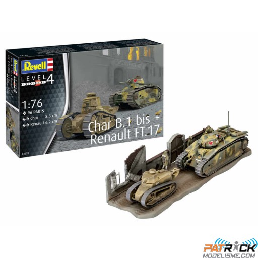 1/76e Revell Char. B.1 bis & Renault FT.17