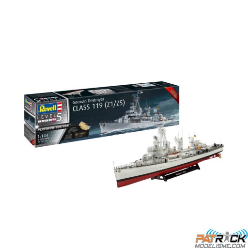 1/144e Revell German Destroyer Class 119 (Z1/Z5) Platinum édition