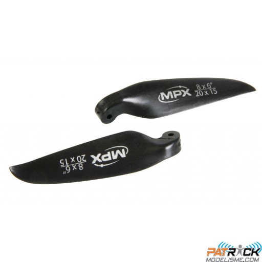 Pales d´hélice repliable (paire) 8x6" axe 3mm / pied 8mm