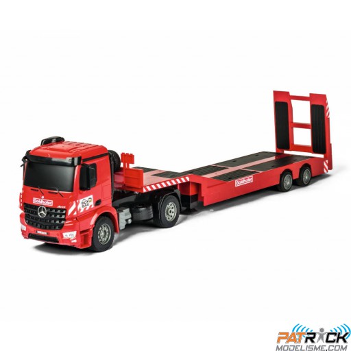 Carson Mercedes-Benz Semi-Remorque AROCS Goldhofer + remorque porte-engin RTR 1/20
