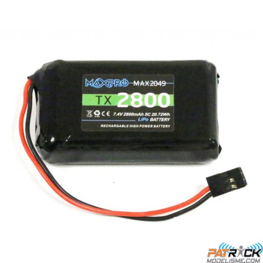 Accu LiPo MaxPro 7,4V 2800mAh radio Futaba