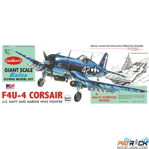 1/16e Guillow's Vought F4U-4 Corsair Kit 781mm SUR-COMMANDE