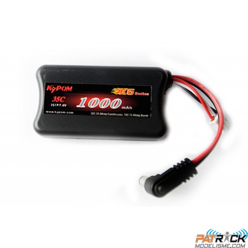Accu LiPo Kypom 7.4V 1000mAh 35C pour lunettes Fatshark