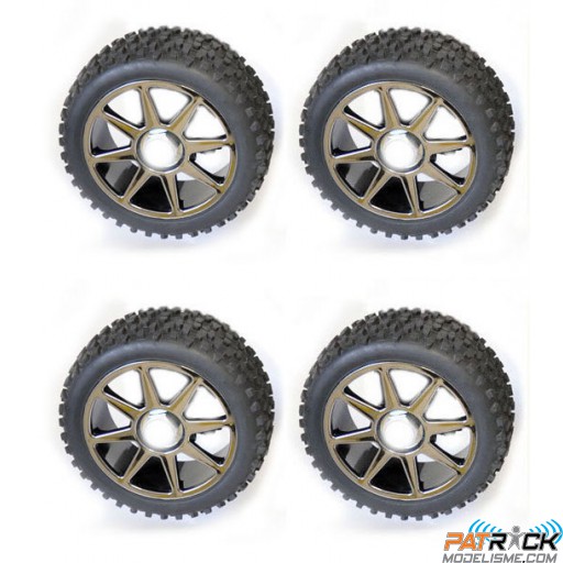Jeu de 4 roues montées 1/8e - RB E-one/one