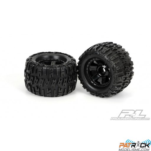 Roues Proline Trencher 3,8" sur jante noire Desperados (paire) 17mm 1/2" offset Truggy