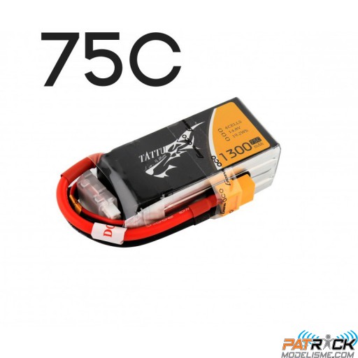 Accu LiPo Tattu 1300mAh 4S 14,8V 75C XT60