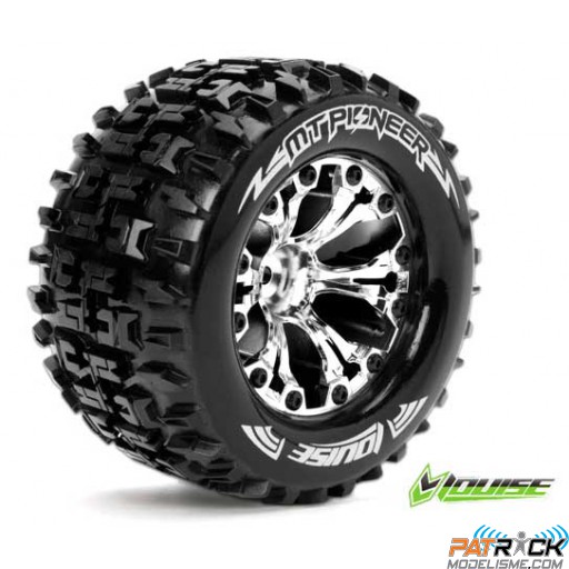 Roues Louise RC MT-Pioneer Jantes 2.8 Chromées - Hexa 12mm - Déport +1,27cm (x2) 1/10e