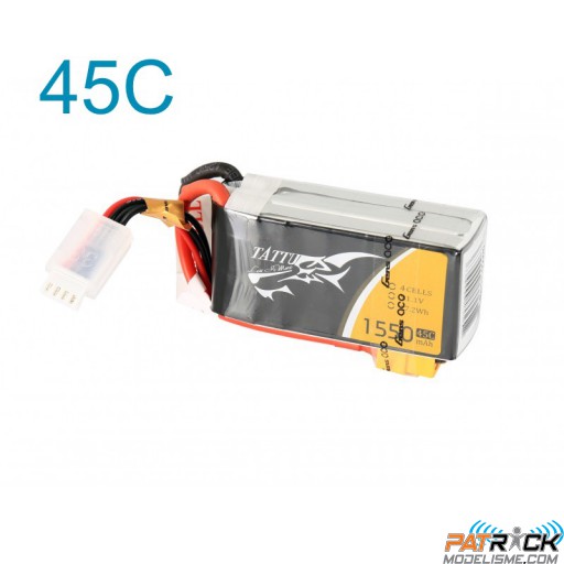 Accu LiPo Tattu 1550mAh 4S 14,8V 45C XT60