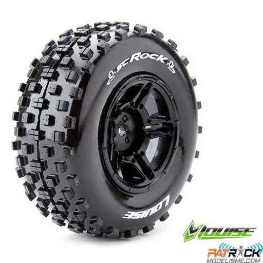 Roues Louise RC SC-Rock soft jantes noires Héxa 12mm Short course 1/10