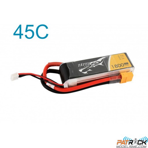 Accu LiPo Tattu 1800mAh 3S 11,1V 45C XT60