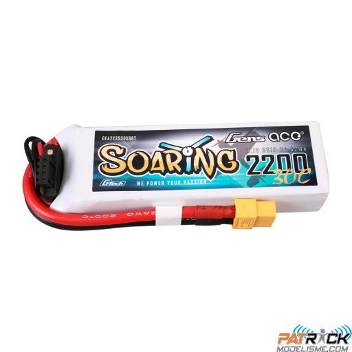 Accu LiPo Gens ace Soaring 2200mAh 3S 11.1V 30C XT60 G-TECH