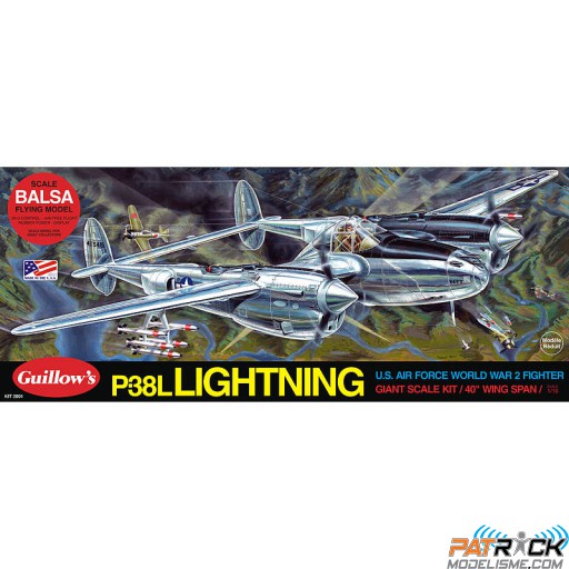 1/16e Guillow's P-38 Lightning Kit 1016mm SUR-COMMANDE