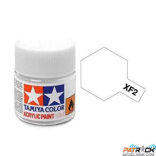 Pot de peinture acrylique Tamiya XF-2 Blanc Mat 10ml