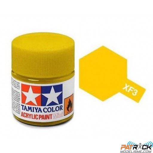 Pot de peinture acrylique Tamiya XF-3 Jaune Mat 10ml