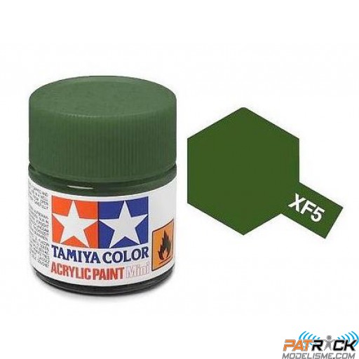 Pot de peinture acrylique Tamiya XF-5 Vert Mat 10ml