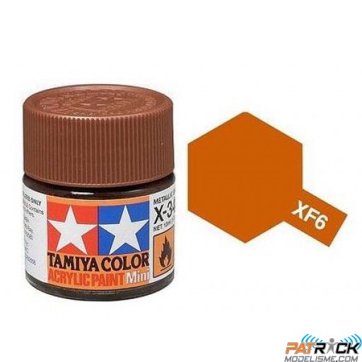 Pot de peinture acrylique Tamiya XF-6 Cuivre Mat 10ml