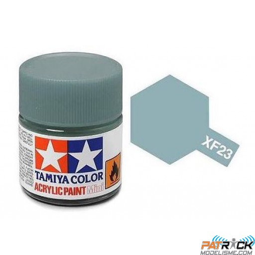 Pot de peinture acrylique Tamiya XF-23 Bleu Clair mat 10ml