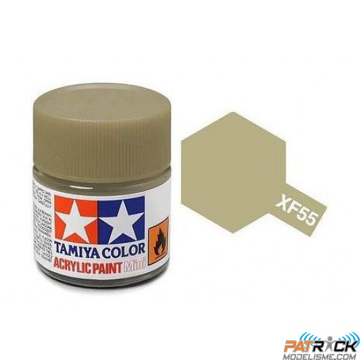 Pot de peinture acrylique Tamiya XF-55 Havane mat 10ml