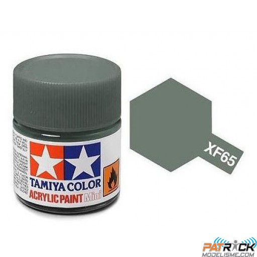 Pot de peinture acrylique Tamiya XF-65 Gris Campagne mat 10ml