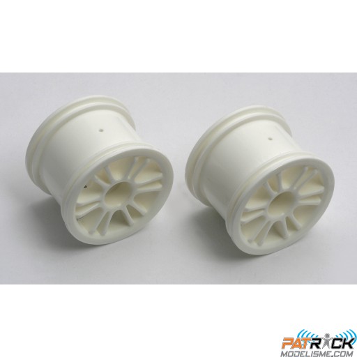 Jantes arrière à batons blanche 1/18e Team associated