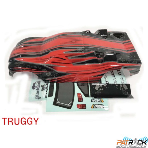 Carrosserie Rouge/Noir + aileron Truggy BlackBull