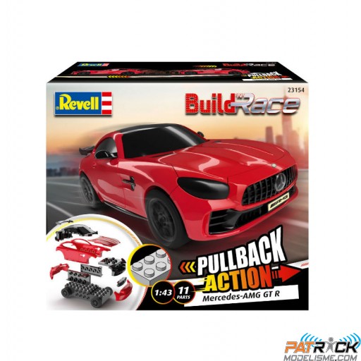 1/43e Revell Build 'n Race Mercedes AMG GT R rouge (a clipser)