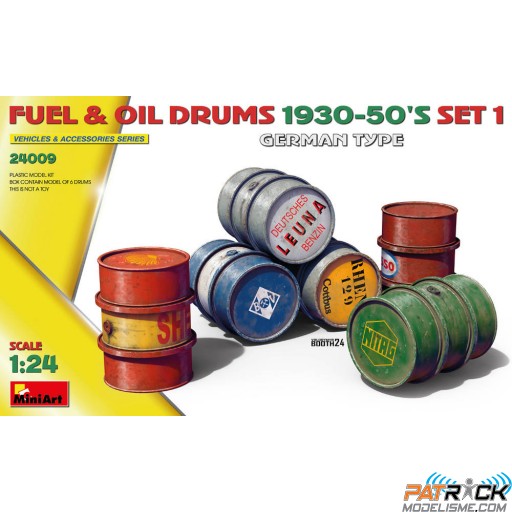 1/24e MiniArt Jeu de fûts de carburant et d'huile des années 1930-50 type 1 allemand