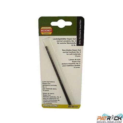 Proxxon Lame Super Cut pour bois, coupe régulière (No.5: 17 dents sur 25mm), 12 pièces