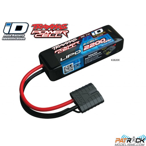 Accu Lipo Traxxas 2200mAh 7.4v 2-Cell 25C ID - 1/16