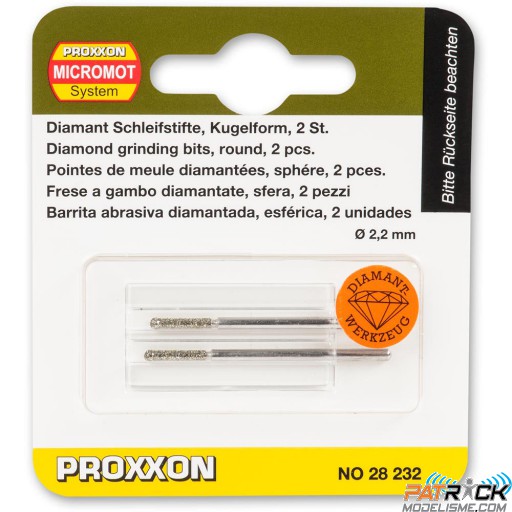 Meule sphérique diamanté 2,2mm (2pcs) Proxxon