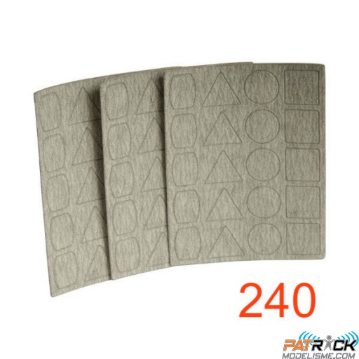 3 feuilles abrasives grain 240 pour Proxxon PS 13/12