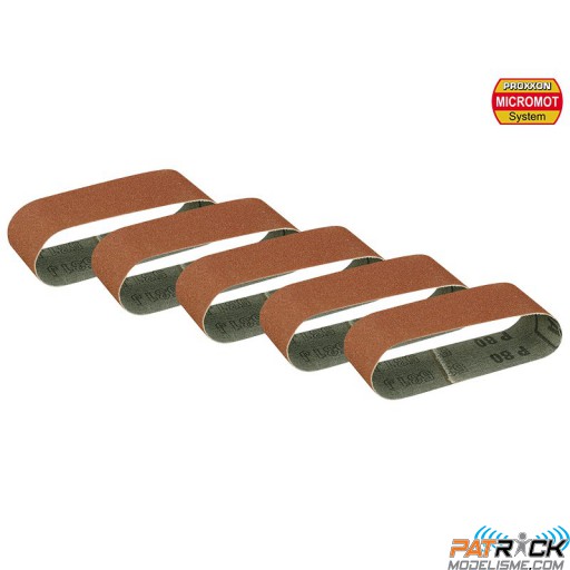 5 Bandes de ponçage Grain 80 pour Proxxon BSS/S