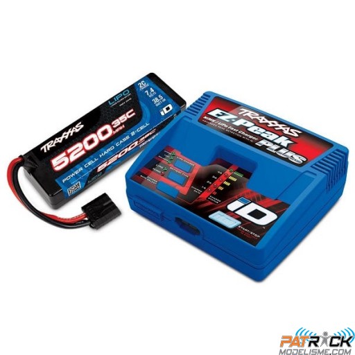 ∆ Combo Traxxas Chargeur EZ-peak plus 2970GX avec 1 LiPo 5200 35C 2s 2844R