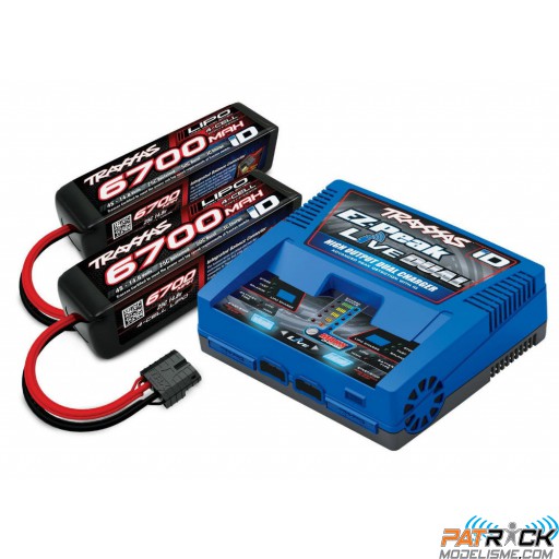 Combo TRAXXAS Chargeur LIVE 2973G + 2 x LiPo 4S 6700mAh 2890X