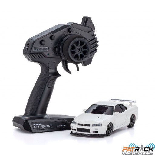 Kyosho Mini-Z AWD Nissan Skyline GT-R V-Spec Nur.II R34 Blanche (Drift pack)