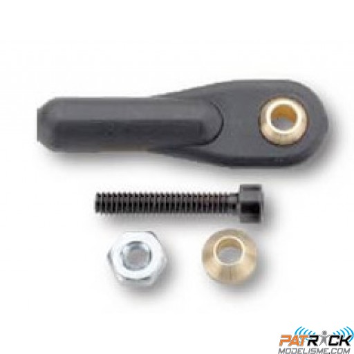 Chape à rotule avec vis de fixation et écrou 2mm. Pièce. 