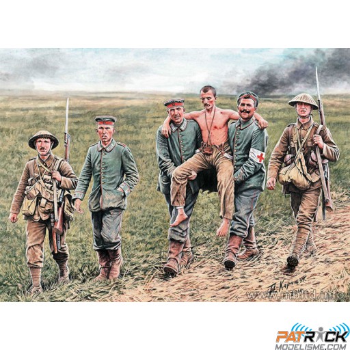 1/35e Master box Bataille de la somme 1916 entraide soldats britanniques et allemands