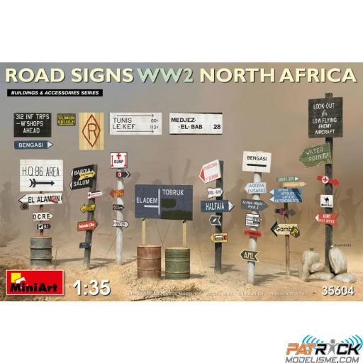 1/35e MiniArt Panneaux de signalisation routière WWII Afrique du nord