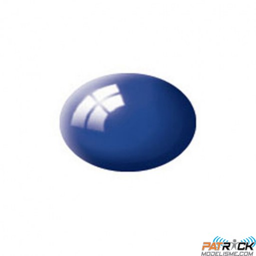 Pot de peinture Aqua Revell Bleu méditerrannée brillant RAL 5002 18ml 36151