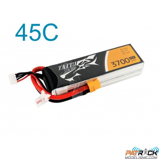 Accu LiPo Tattu 3700mAh 4S 14.8V 45C XT60