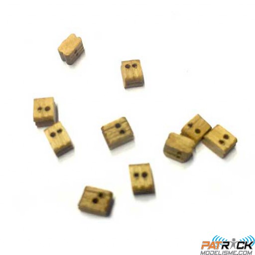 Poulie double en noyer, diam 3mm 10 pièces