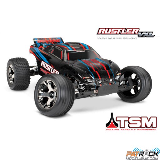 Traxxas RUSTLER VXL Rouge 4x2 BRUSHLESS ID TSM 1/10e