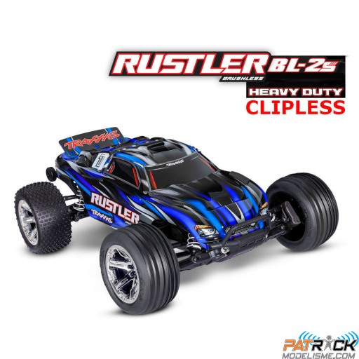 Traxxas Rustler 4x2 BL-2S HD Clipless 1/10e Bleu SUR-COMMANDE