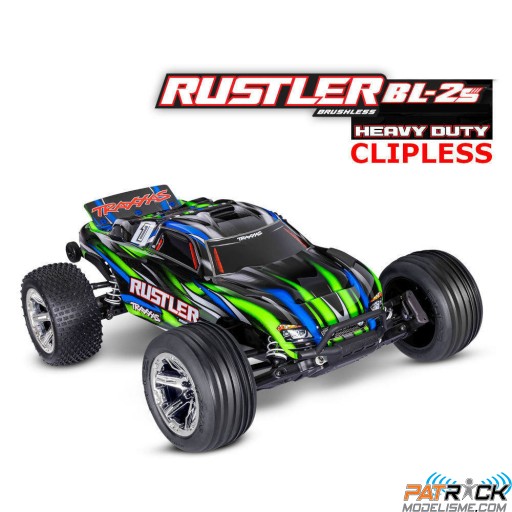 Traxxas Rustler 4x2 BL-2S HD Clipless 1/10e Verte SUR-COMMANDE