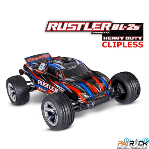 Traxxas Rustler 4x2 BL-2S HD Clipless 1/10e Rouge SUR-COMMANDE