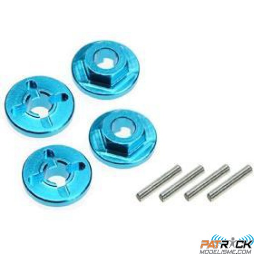 Hexagone de roues épaulés (adaptateurs) ALU bleu clair 4 pièce(s) - MINI LST