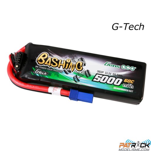 Accu LiPo Gens Ace G-Tech 5000mAh 3S 11.1V 60C EC5